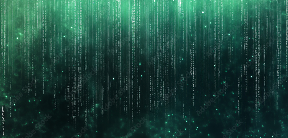 Matrix style background. Green falling code on a dark abstract background. Computer virus and hacker screen wallpaper. Big data. Corrupted code. Matrix style background. Green falling code on a dark abstract background. Computer virus and hacker screen wallpaper. Big data. Corrupted code.