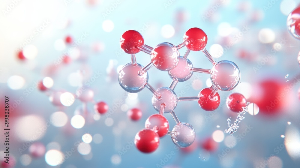 Colorful Molecular Structure in Abstract Background Colorful Molecular Structure in Abstract Background