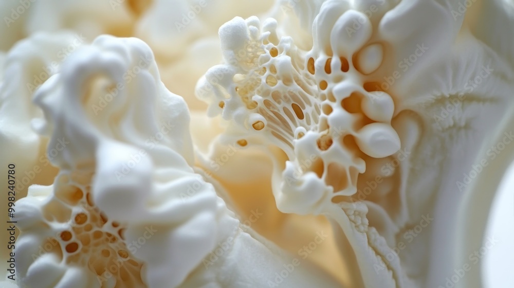Close-up of White Popcorn Kernels with Visible Interior Structure Close-up of White Popcorn Kernels with Visible Interior Structure