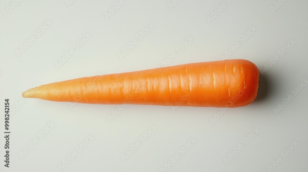 A Single Orange Carrot on a White Background A Single Orange Carrot on a White Background