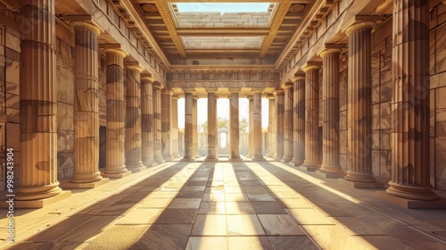 Greek temple, historic photo photo