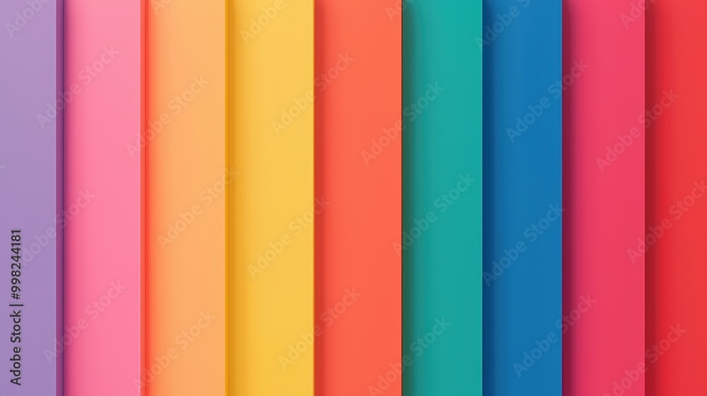 Colorful Vertical Stripes of Paper in Bright Tones Colorful Vertical Stripes of Paper in Bright Tones