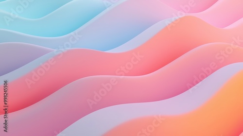 Soft Pastel Waves in Modern Abstract Design