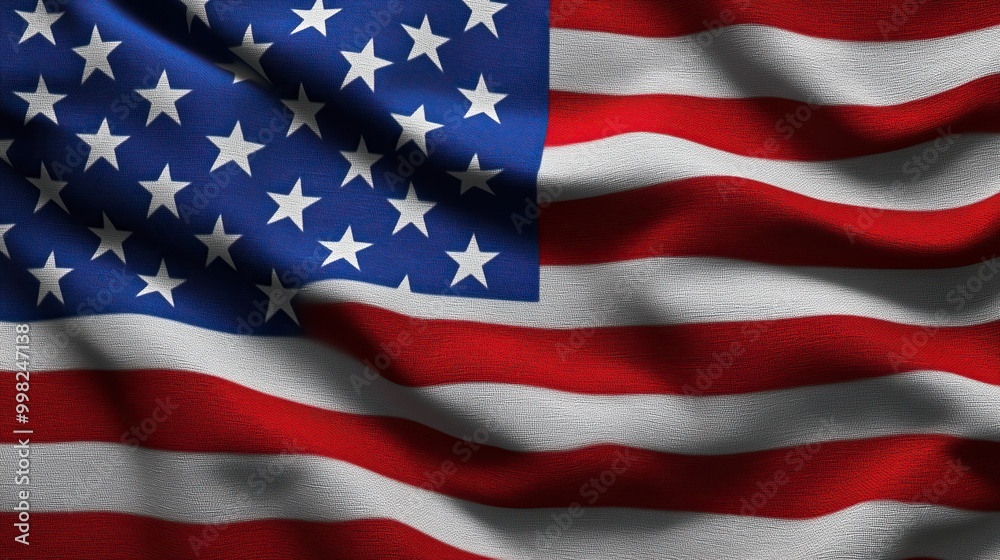 US flag with folds US flag with folds
