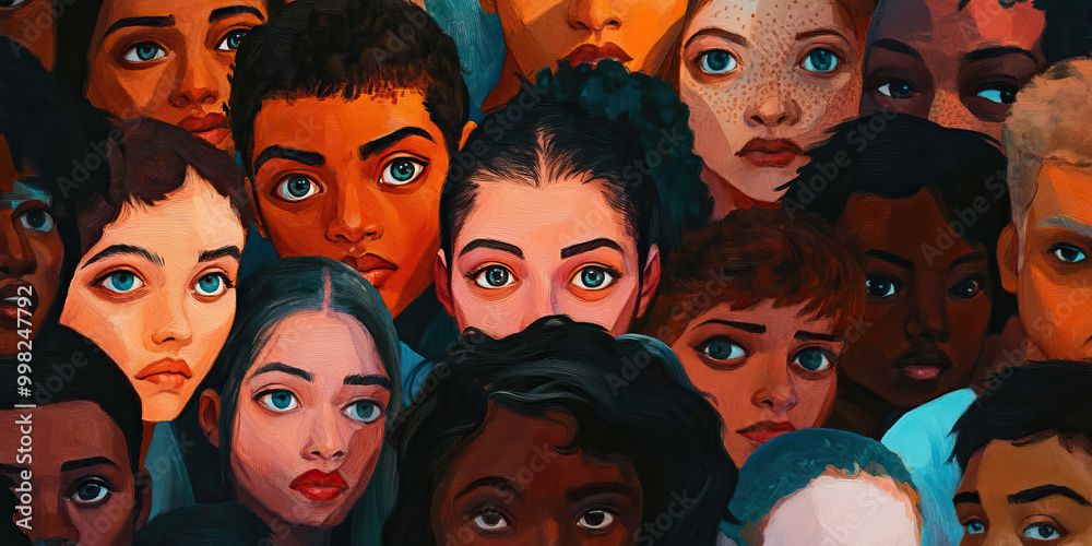Fearful Crowd: Hiding faces, furtive glances, whispered rumors. Fearful Crowd: Hiding faces, furtive glances, whispered rumors.