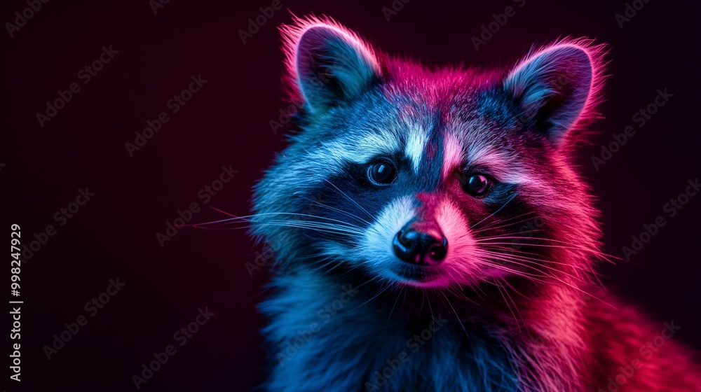 Vivid Raccoon Portrait in Neon Vivid Raccoon Portrait in Neon