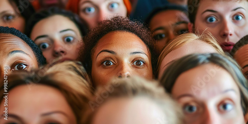 Fearful Crowd: Hiding faces, furtive glances, whispered rumors.