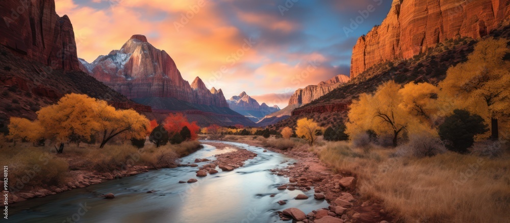 Fototapeta premium Autumnal Glow in Zion Canyon
