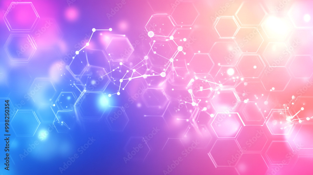 Colorful abstract background with hexagonal patterns and glowing elements in pastel shades Colorful abstract background with hexagonal patterns and glowing elements in pastel shades