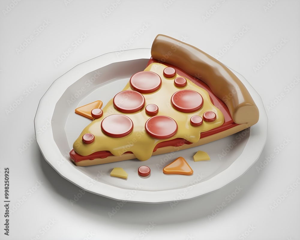 Pizza slice flying isolated in white background Pizza slice flying isolated in white background