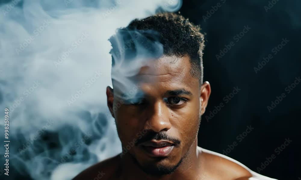 Cuban Man Running in Smoke Slow Motion Cuban Man Running in Smoke Slow Motion