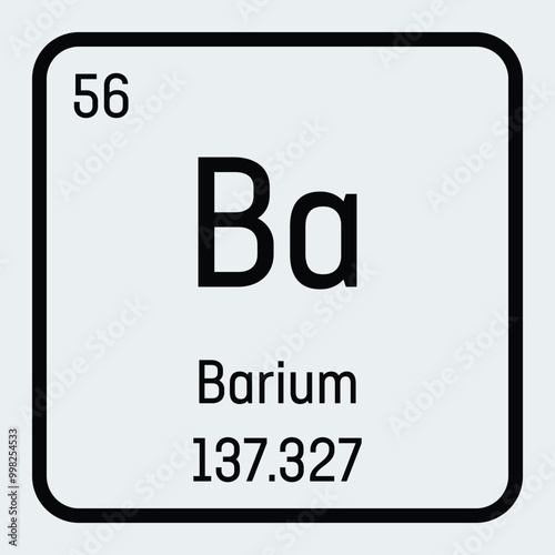 Barium icon. Ba chemical element