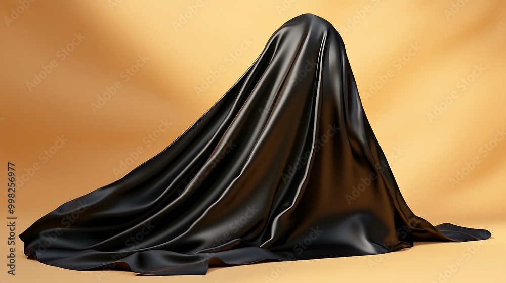 Black Fabric Drape Abstract Background Minimalist Smooth Elegant Luxury Texture Black Fabric Drape Abstract Background Minimalist Smooth Elegant Luxury Texture
