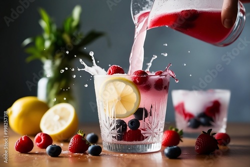 Refreshing Cascade The Perfect Blend of Lemonade and Berries photo