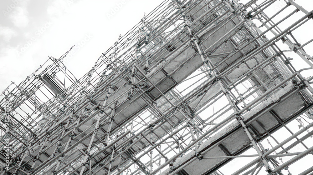 A Low-Angle View of Scaffolding During Construction A Low-Angle View of Scaffolding During Construction