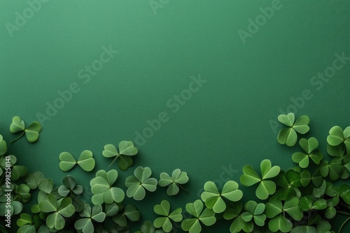 Shamrocks pattern on green background for St. Patrick's celebration