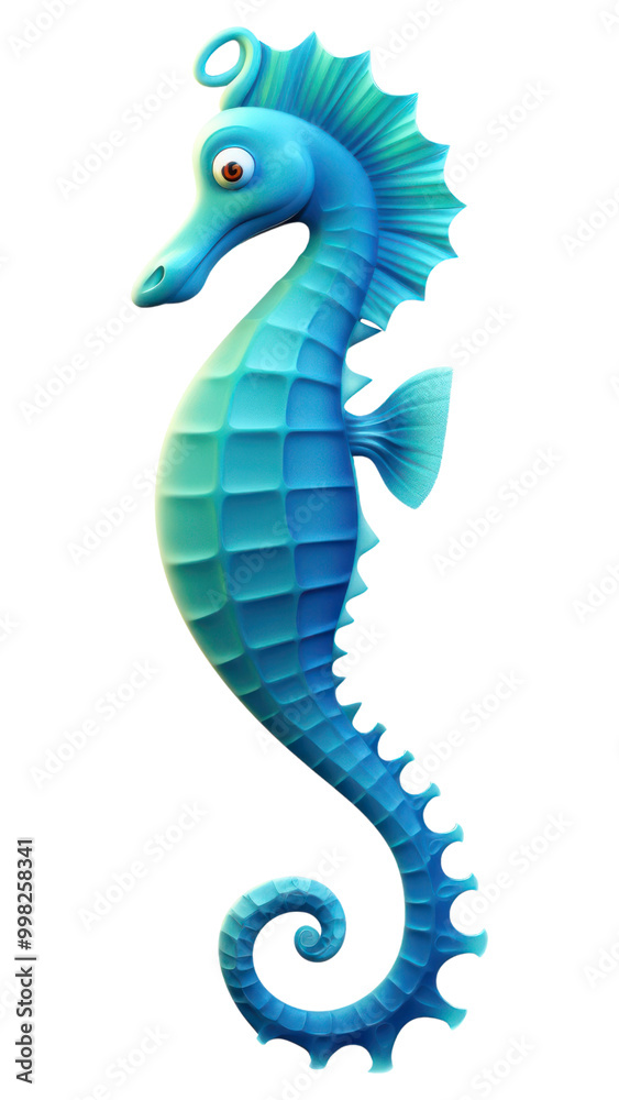 Fototapeta premium PNG Seahorse cartoon animal white background.