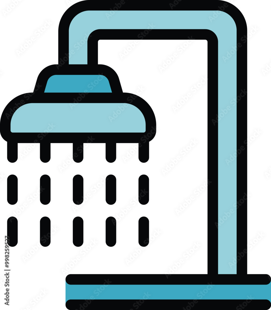 Shower head pouring water, offering a refreshing and invigorating showering experience Shower head pouring water, offering a refreshing and invigorating showering experience
