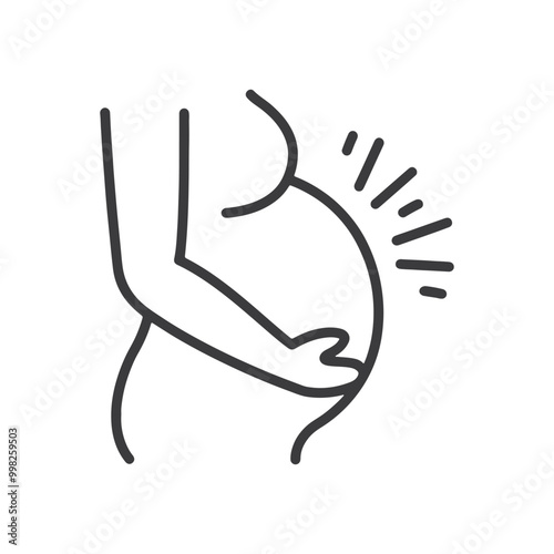 pregnant woman line icon vector design