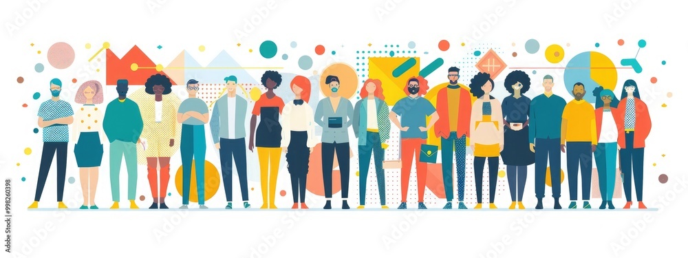 an illustration of Vector of a group diverse office worker, cooperative, business, finance, vector icon, flat style an illustration of Vector of a group diverse office worker, cooperative, business, finance, vector icon, flat style