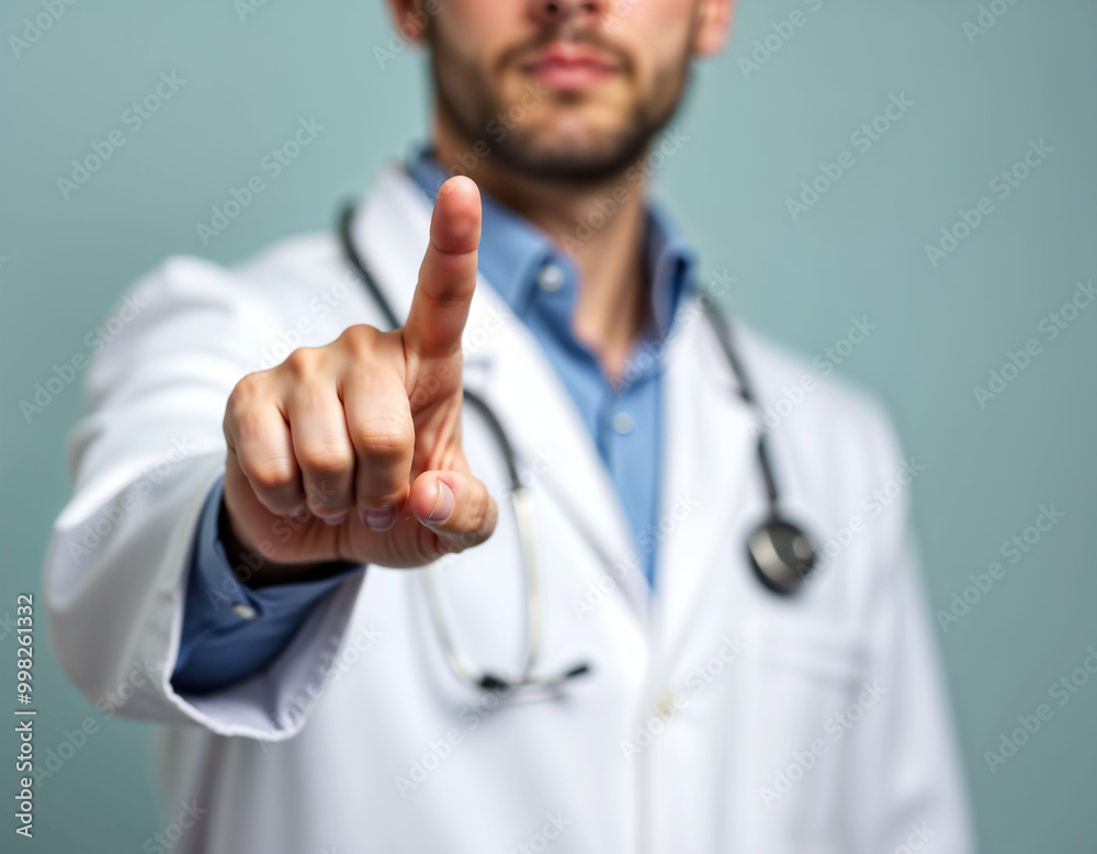 Doctor pointing finger up Doctor pointing finger up