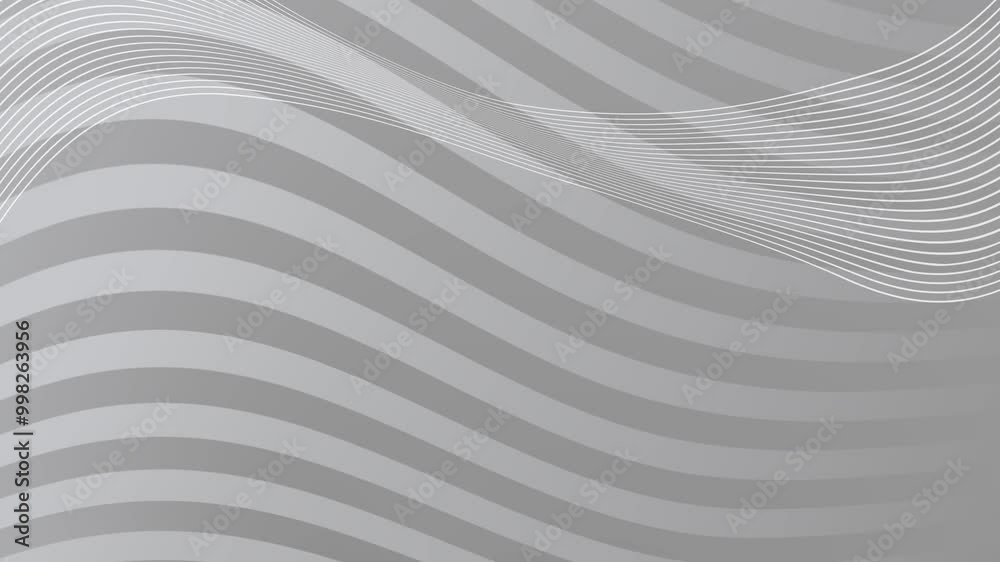 Grey background with smooth wave lines forming a sinusoidal pattern ...
