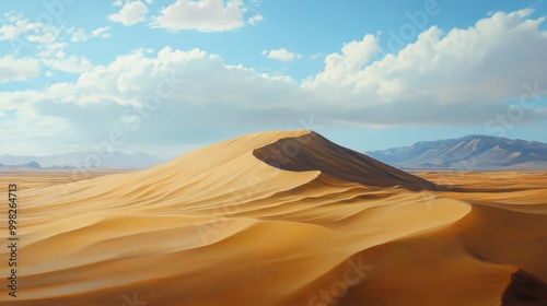 Discover the Serenity of Desert Landscapes with Majestic Sand Dunes and Expansive Skies