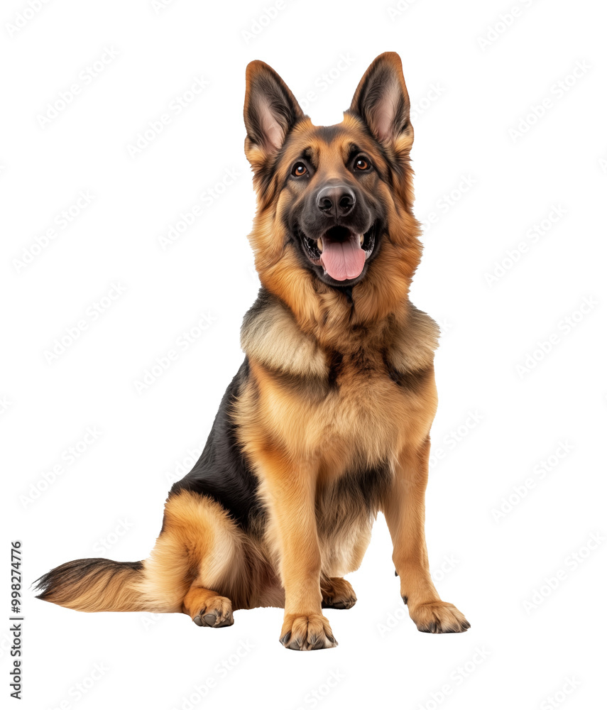 Playful German shepherd joyfully posing in a bright indoor setting during afternoon playtime Playful German shepherd joyfully posing in a bright indoor setting during afternoon playtime