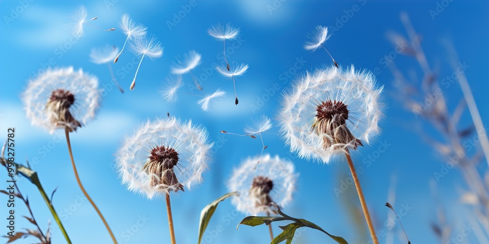 Obraz premium dandelion in the wind