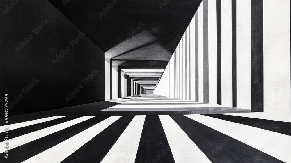 Naklejka premium Contemporary Black and White Architectural Lines