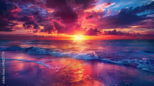 Gorgeous Sunrise and Sunset over the Sea: A Stunning Background Image. Experience the Beauty and Serenity.