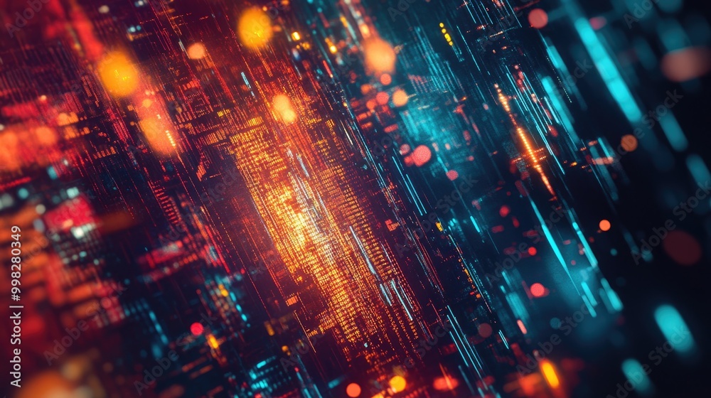 Cyberpunk Inspired Abstract Background Depicting Information Flow Cyberpunk Inspired Abstract Background Depicting Information Flow