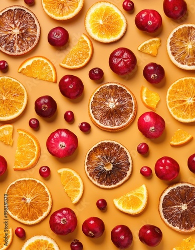 Dried orange slices & cranberries