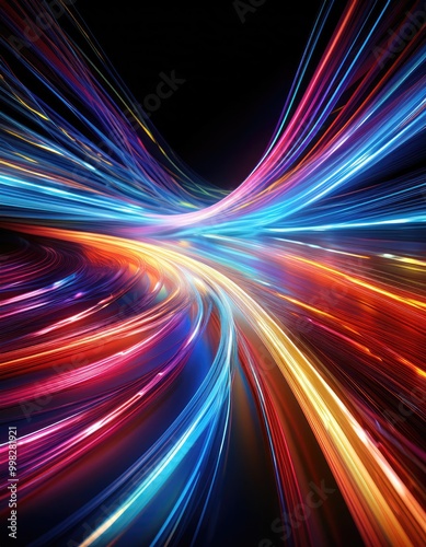 Abstract light trails in motion