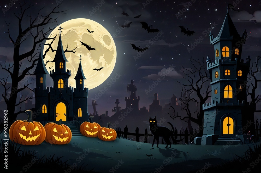 Fototapeta premium halloween background with pumpkin