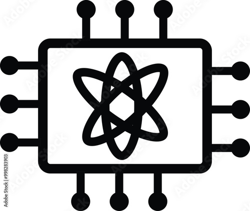 Photonics Outline Color Vector Illustration: A Creative Representation in Quantum Computing Icon Style