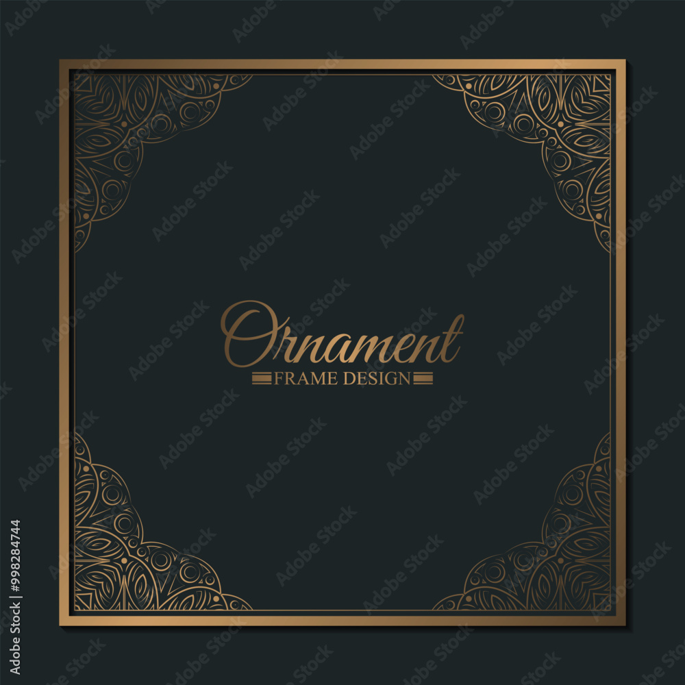 Naklejka premium Elegant gold decorative frame design background