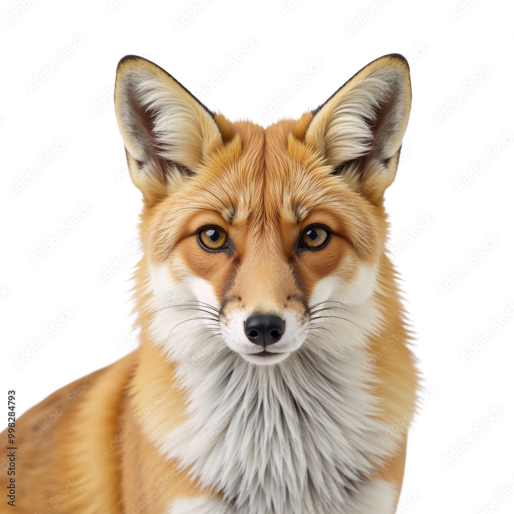 Fototapeta premium Fox depicted against an isolated transparent PNG background