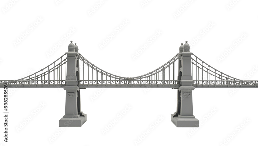 Fototapeta premium Bridge illustrated against an isolated transparent PNG background