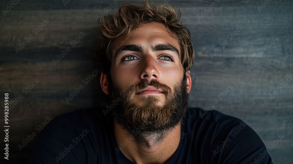 Obraz premium Portrait of a bearded man. Perfect for websites and social media related to men's style and grooming.