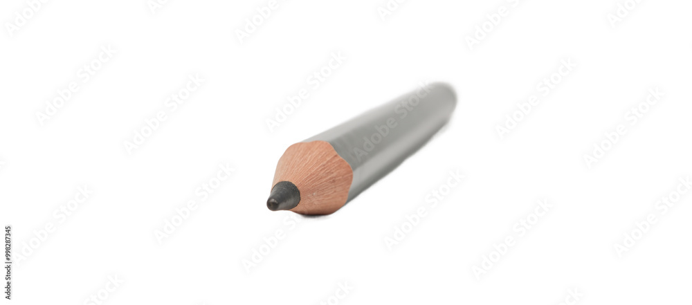 A pencil illustrated as an isolated transparent PNG with a pure black outline and textured shading A pencil illustrated as an isolated transparent PNG with a pure black outline and textured shading
