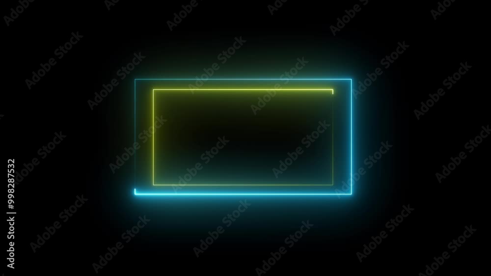Neon lights rectangle in motion Seamless VJ loop animation background . Neon lights rectangle in motion Seamless VJ loop animation background .