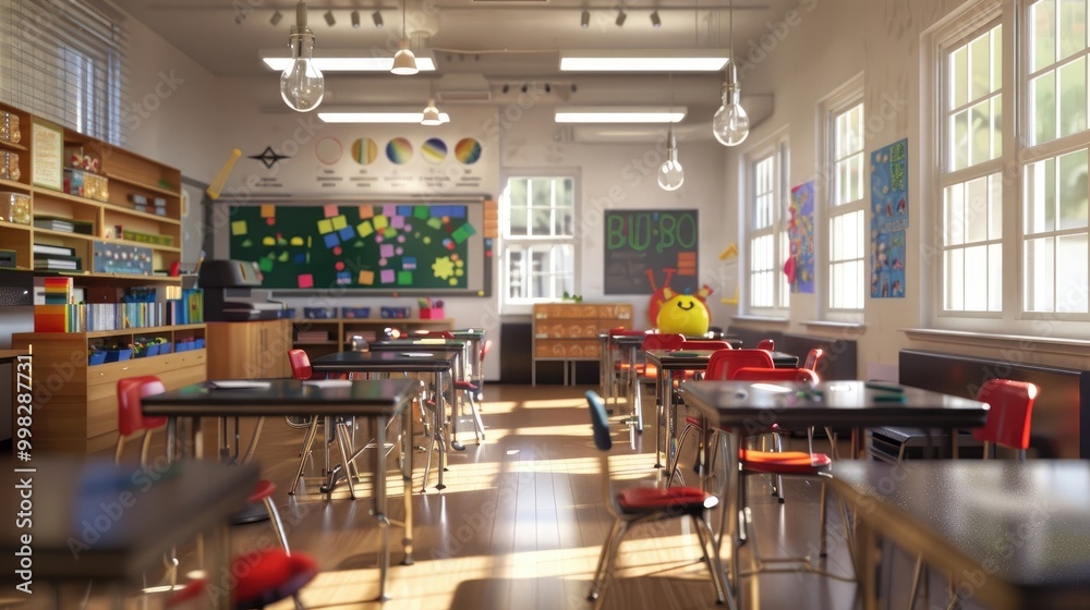 Fototapeta premium Classroom with STEM activity kits.