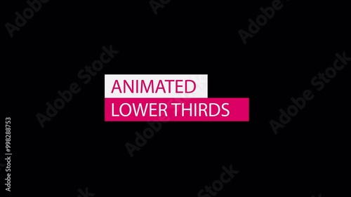 3D rendering of animated lower third text