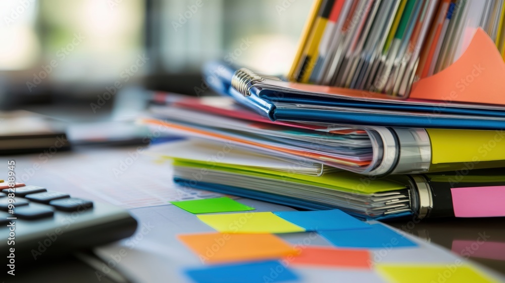 Organized Business Files and Charts on Desk Organized Business Files and Charts on Desk