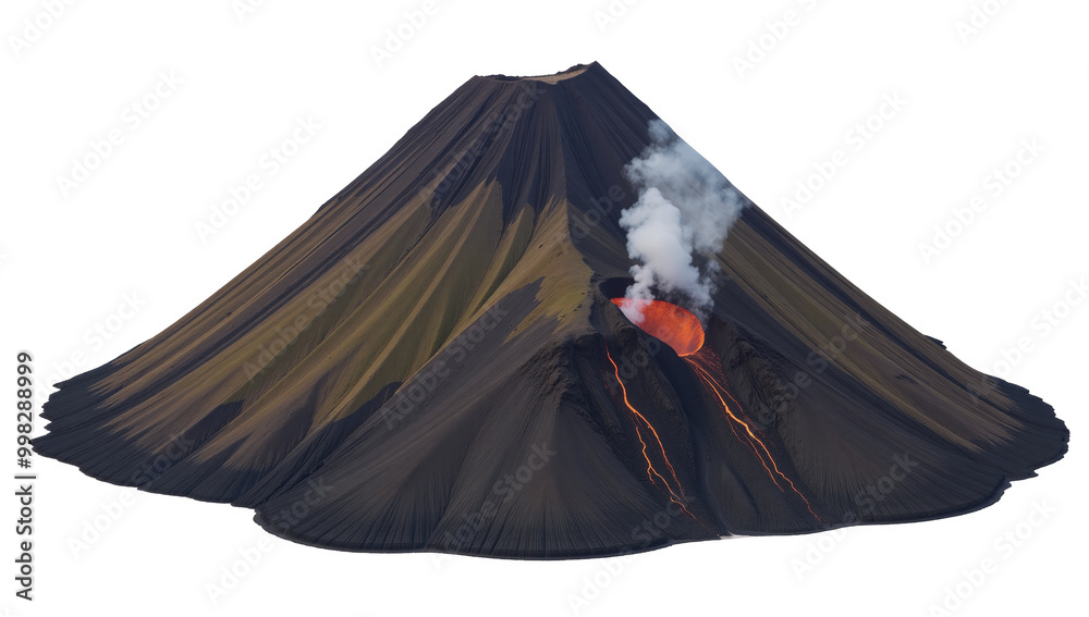 Volcano isolated on a transparent PNG background Volcano isolated on a transparent PNG background