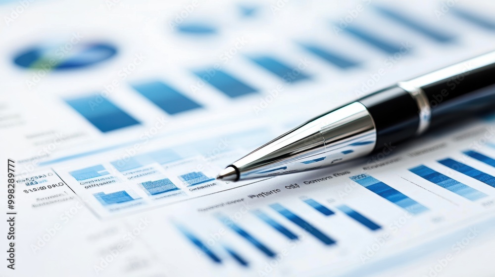 Fototapeta premium Business Strategy Report with Graphical Data Visualization