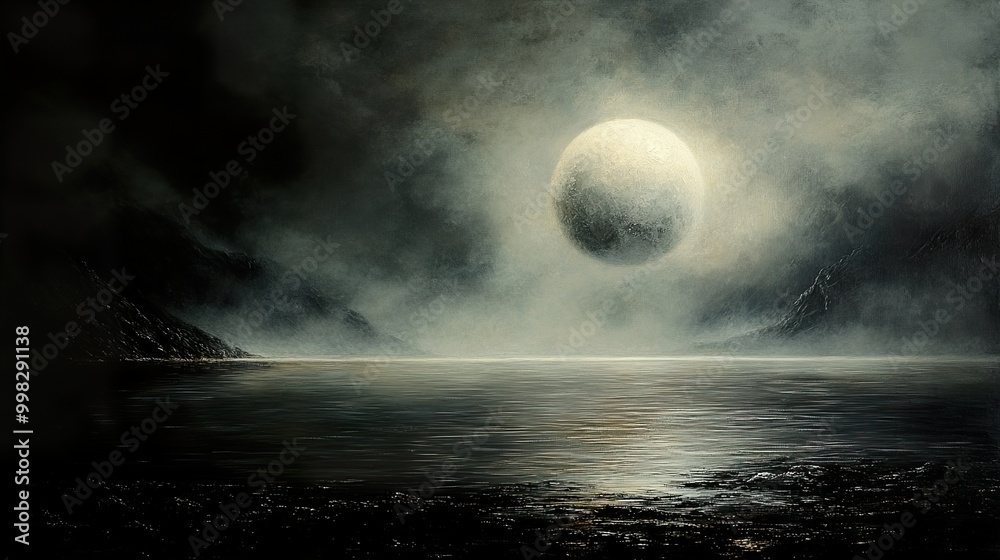 Ethereal Moonlit Landscape: A Mystical Night Scene Ethereal Moonlit Landscape: A Mystical Night Scene