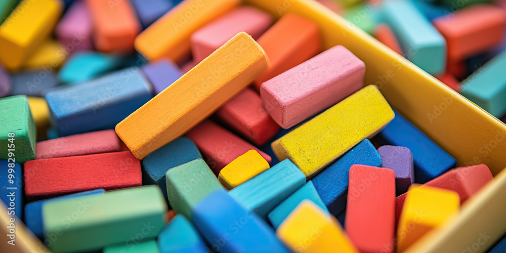 The Eraser's Tale: A box of multicolored erasers, scattered on a table, waiting to correct mistakes and inspire creativity. The Eraser's Tale: A box of multicolored erasers, scattered on a table, waiting to correct mistakes and inspire creativity.