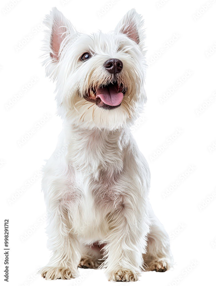 Joyful West Highland White Terrier Dog Portrait Joyful West Highland White Terrier Dog Portrait